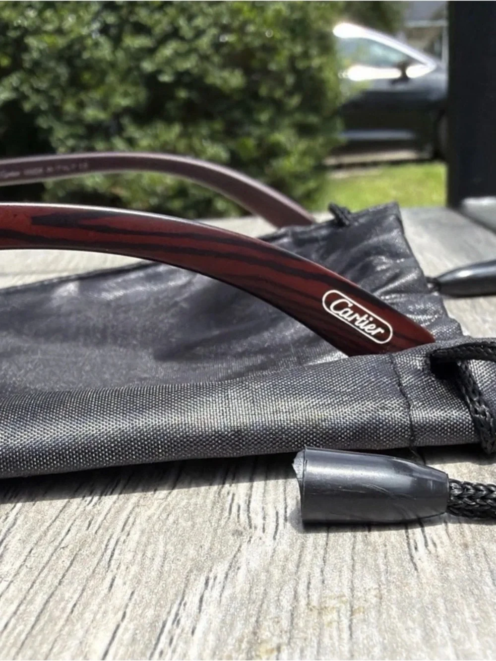 Cartier Brown Crystal-Trim Sunglasses